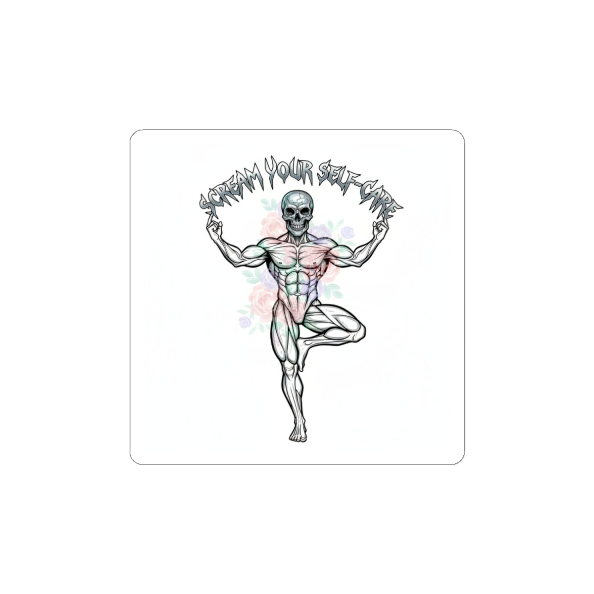 Scream Your Self-Care Kiss-Cut Stickers | heavy metal wellness, gothic wellness quote