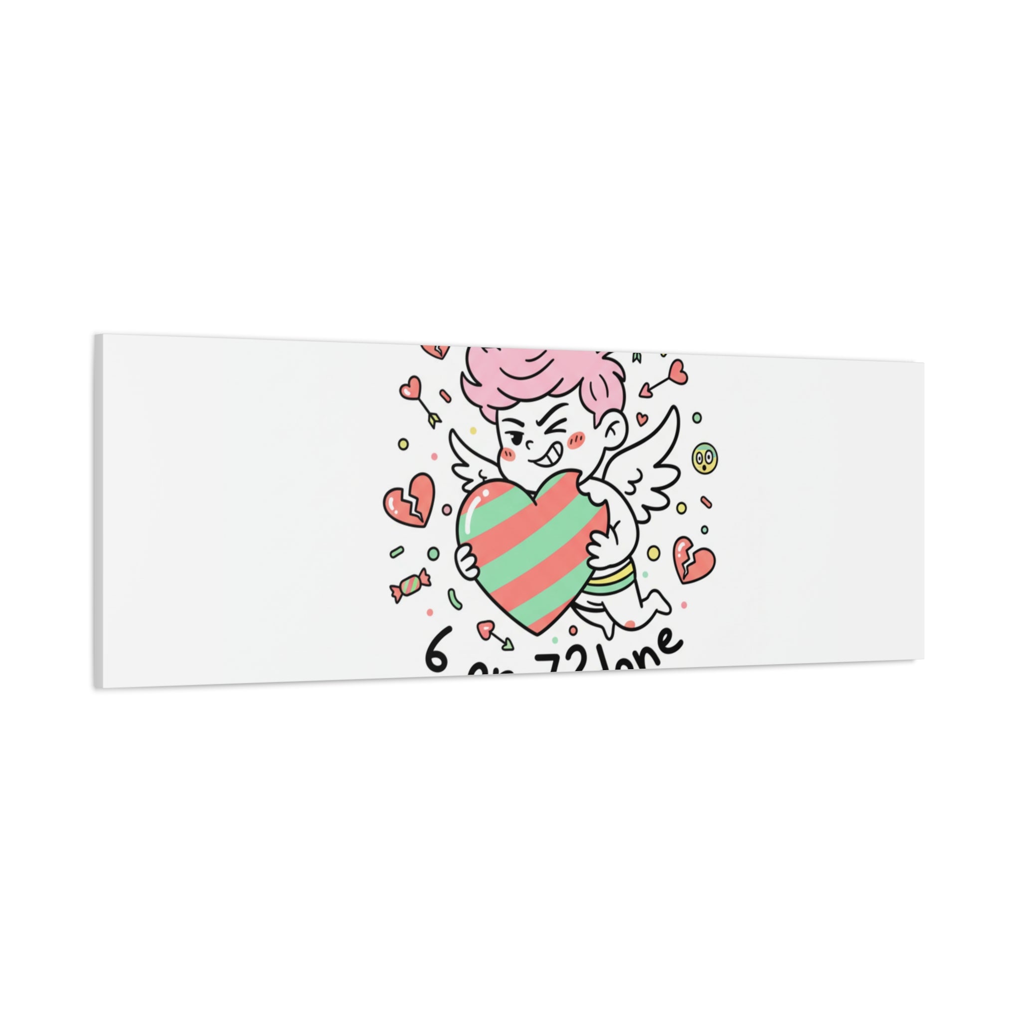 Weird Cupid heart illustration Canvas | Weird Valentine, quirky chaotic love