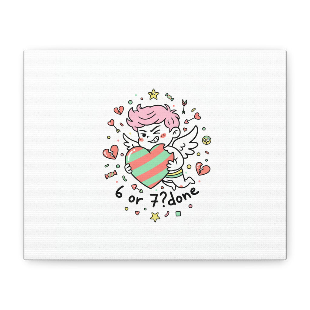 Weird Cupid heart illustration Canvas | Weird Valentine, quirky chaotic love