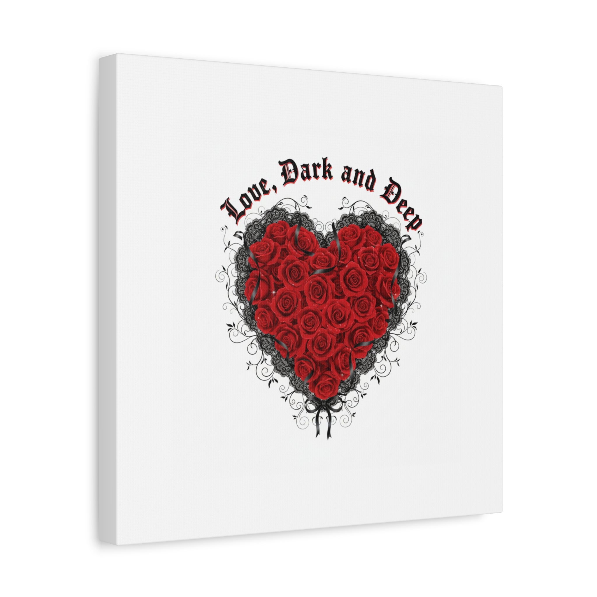 Love Dark and Deep Heart Canvas, Nu Romantic Gothic Romance, 80s Nostalgia