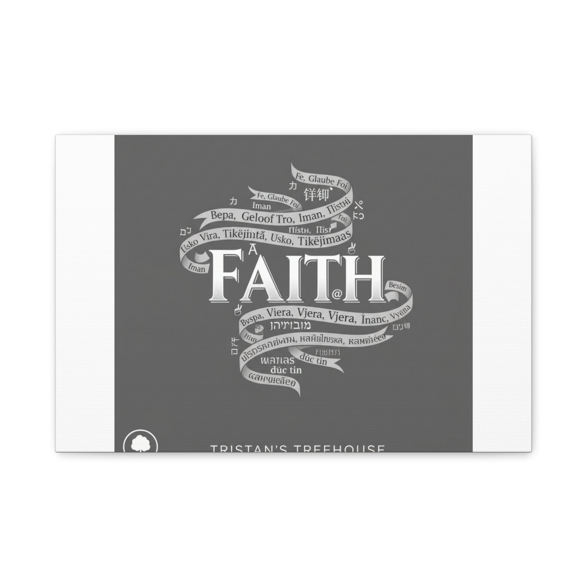 handwritten faith ribbon Canvas | sketch aesthetic, doodle design