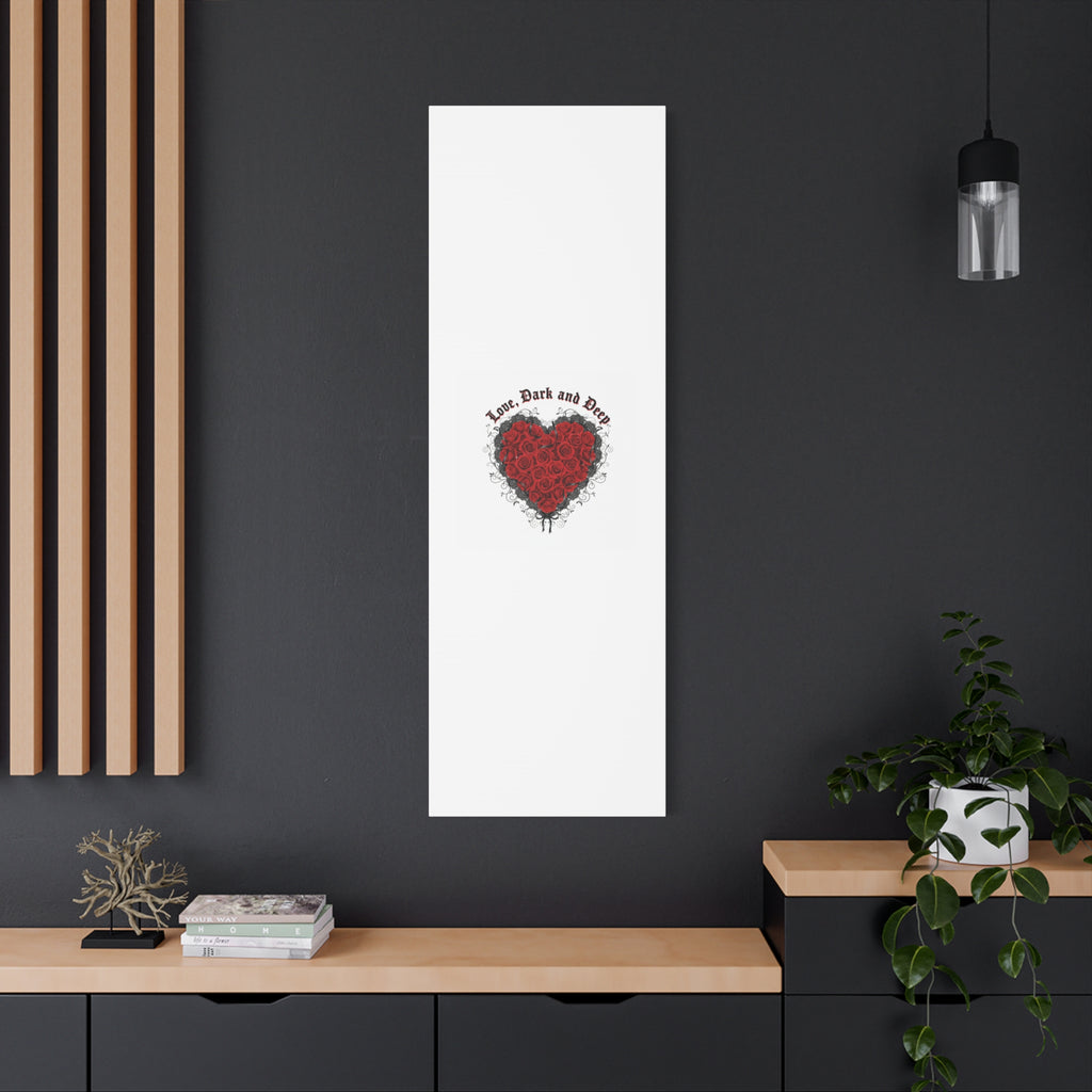 Love Dark and Deep Heart Canvas, Nu Romantic Gothic Romance, 80s Nostalgia