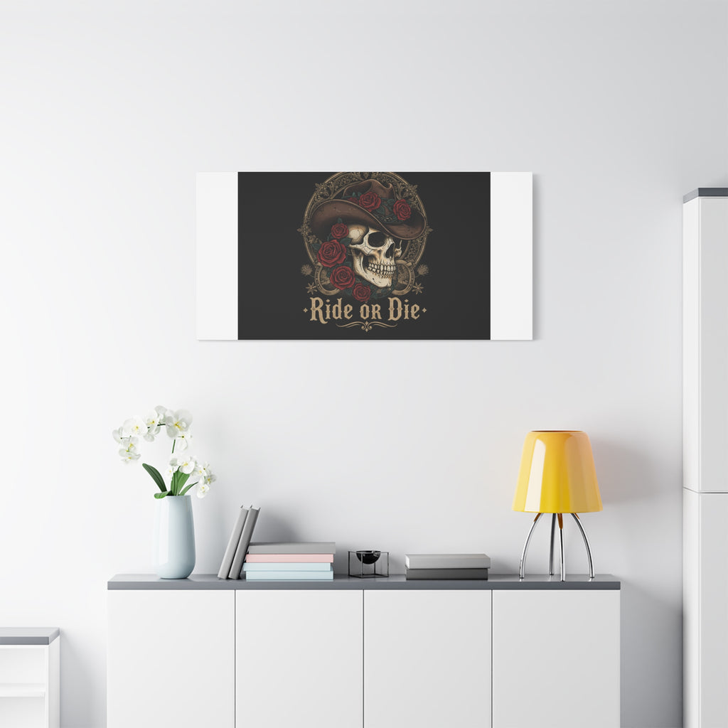 Ride or Die Skull Canvas | Western Skull Art, Gothic Americana