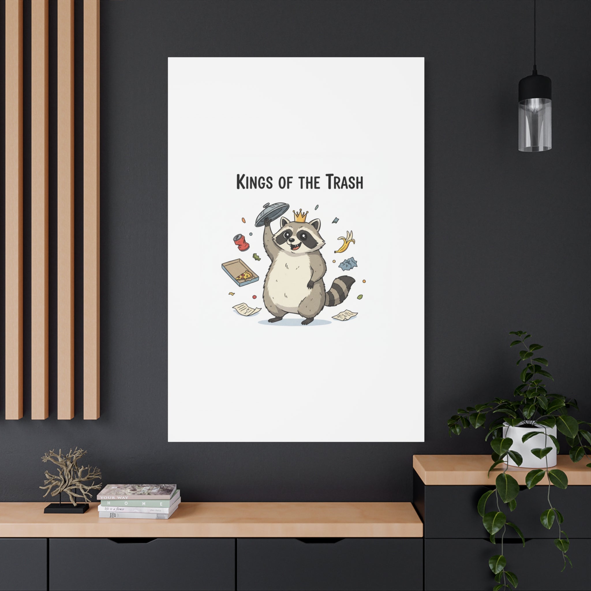 Kings of the Trash Canvas, Raccoon Doodle | Trash Panda, Goofy Critter Art