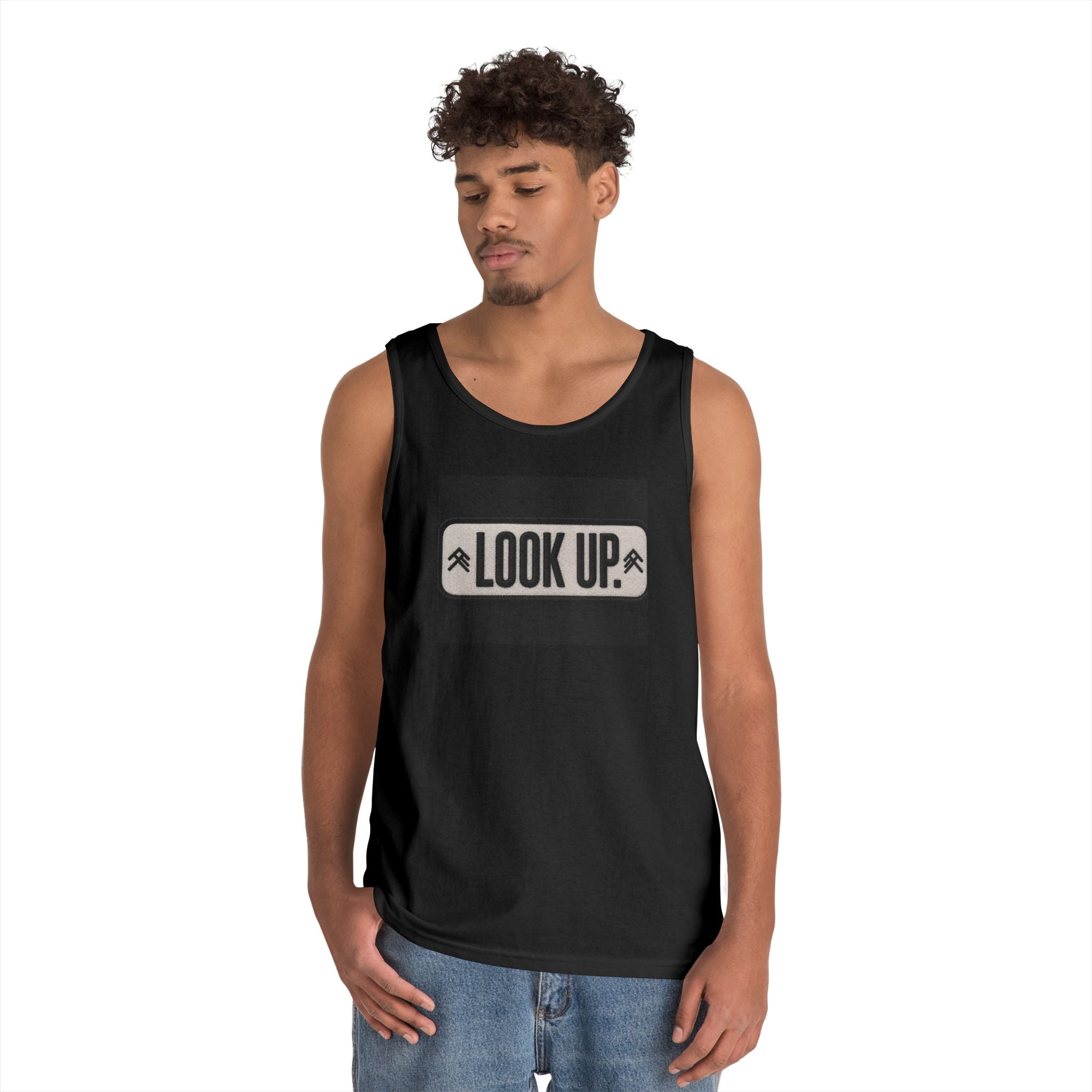 Look Up Tank Top — Inspirational Graphic Tank for Outdoors & Mindfulness