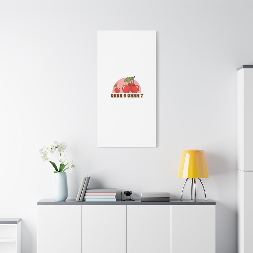 Six Severn Cherry Retro Graphic Canvas | kawaii fruit print, vintage cherry design
