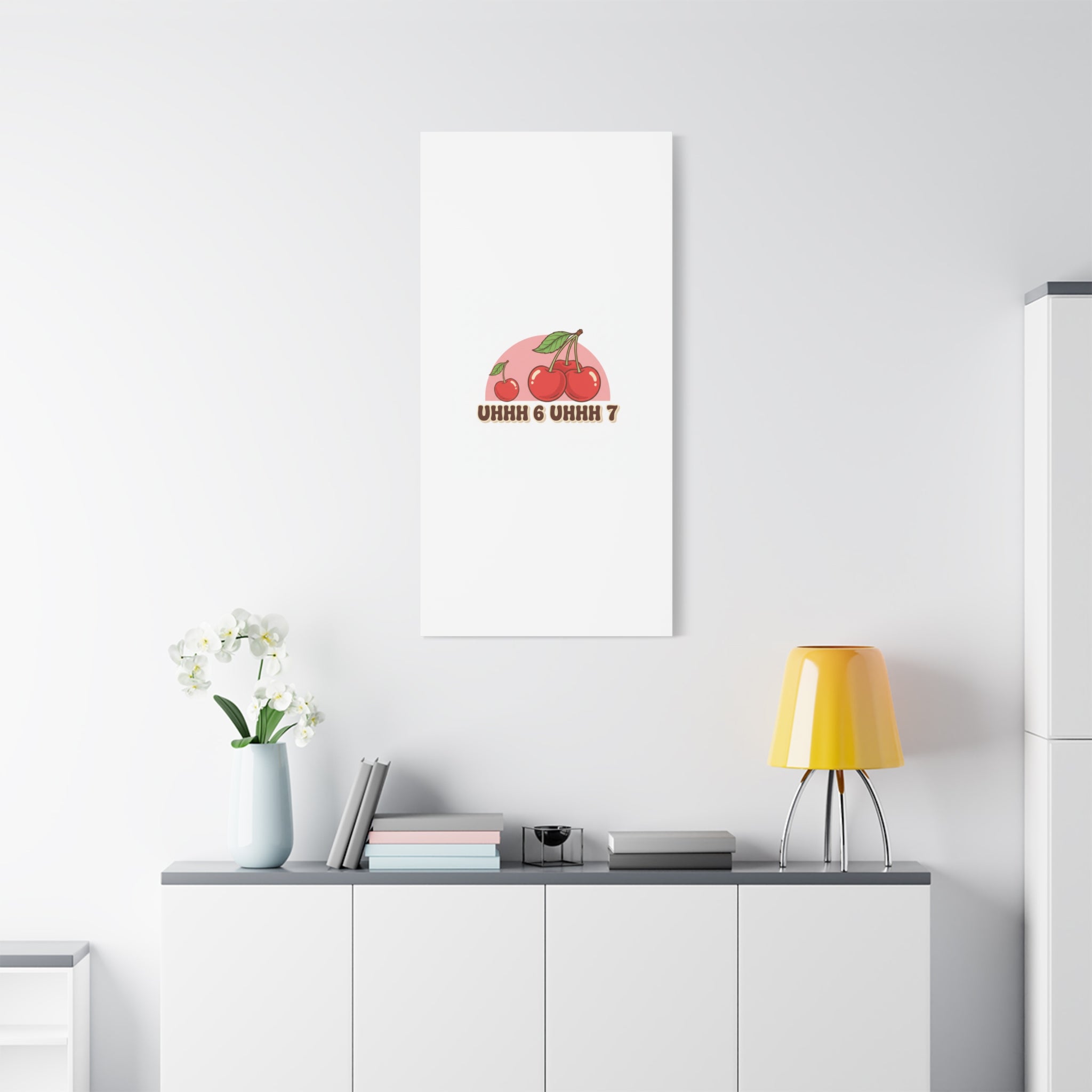 Six Severn Cherry Retro Graphic Canvas | kawaii fruit print, vintage cherry design