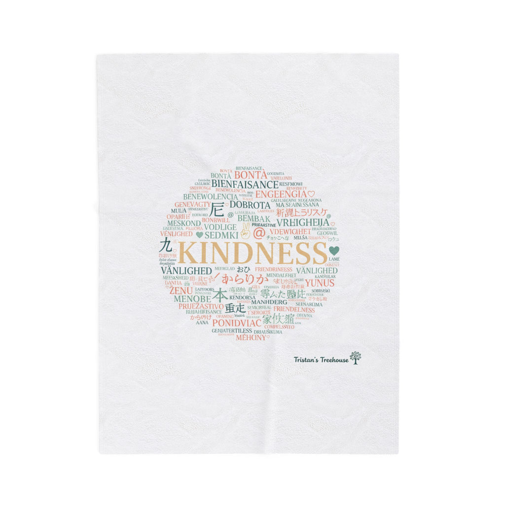 Kindness Word Cloud Blanket | Fresh-Start Minimalism, Neutral Throw