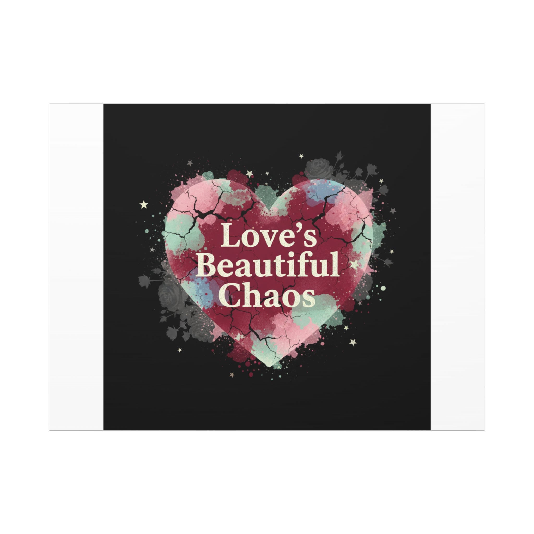 Love's Beautiful Chaos Canvas Print | Soft Grunge Hearts, Distressed Heart Art