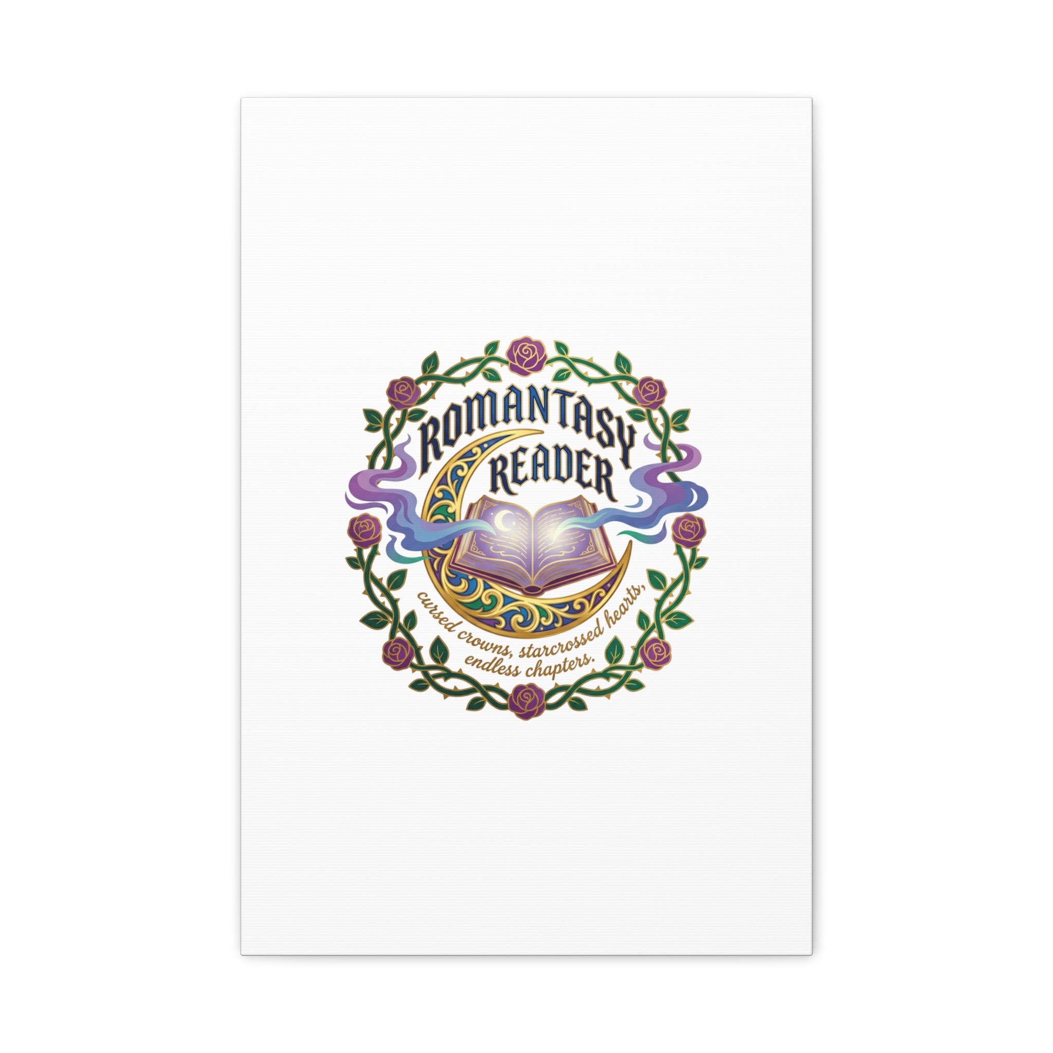 Romantasy Reader Canvas Print | enchanted bookish celestial gothic