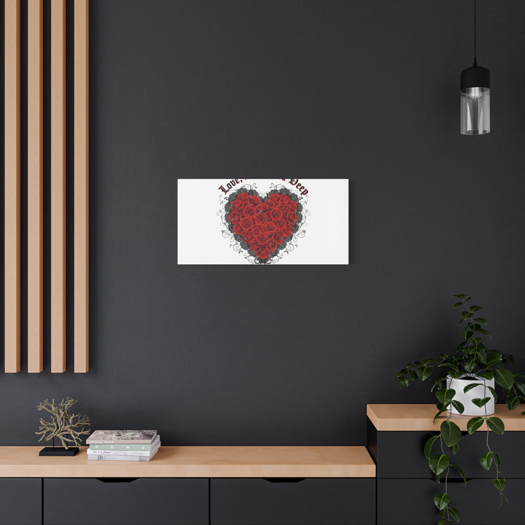 Love Dark and Deep Heart Canvas, Nu Romantic Gothic Romance, 80s Nostalgia