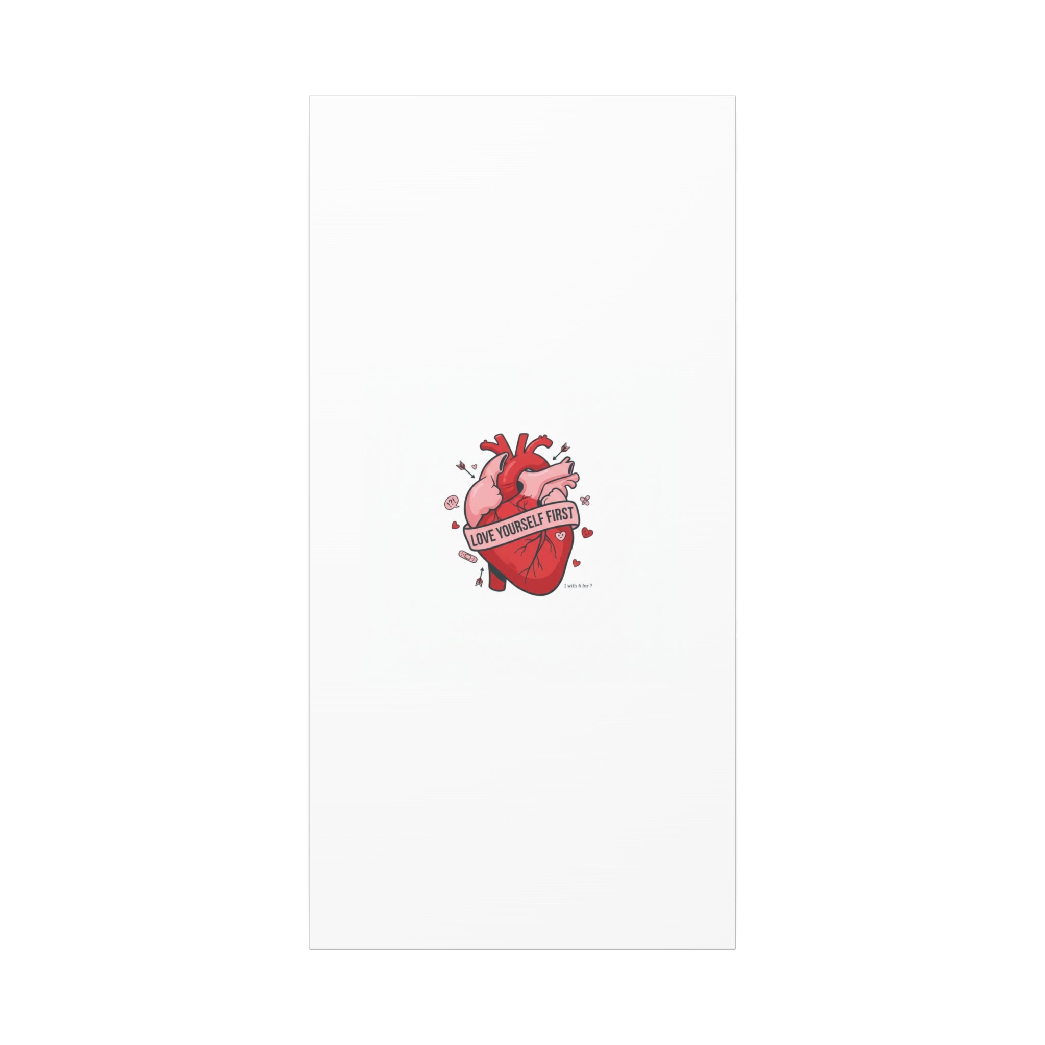 Love Yourself First Canvas, Hearts-with-a-Twist, Anti-Valentine Art