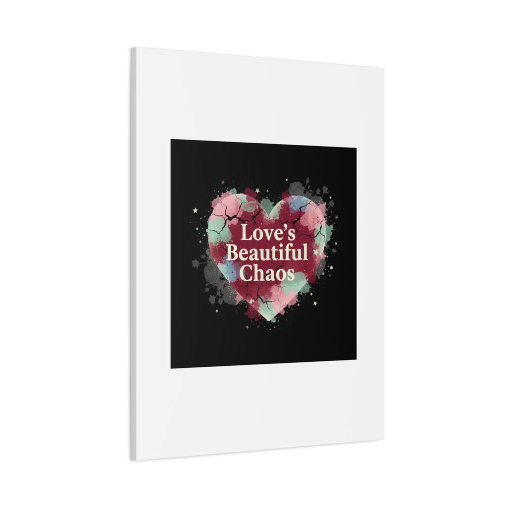 Love's Beautiful Chaos Canvas Print | Soft Grunge Hearts, Distressed Heart Art