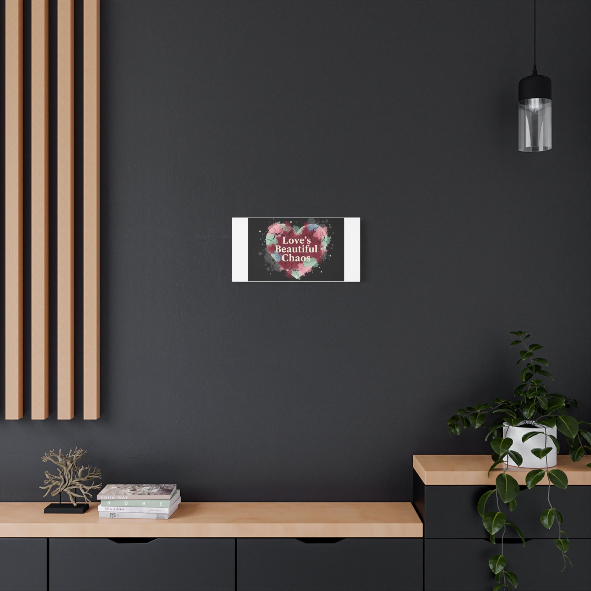 Love's Beautiful Chaos Canvas Print | Soft Grunge Hearts, Distressed Heart Art