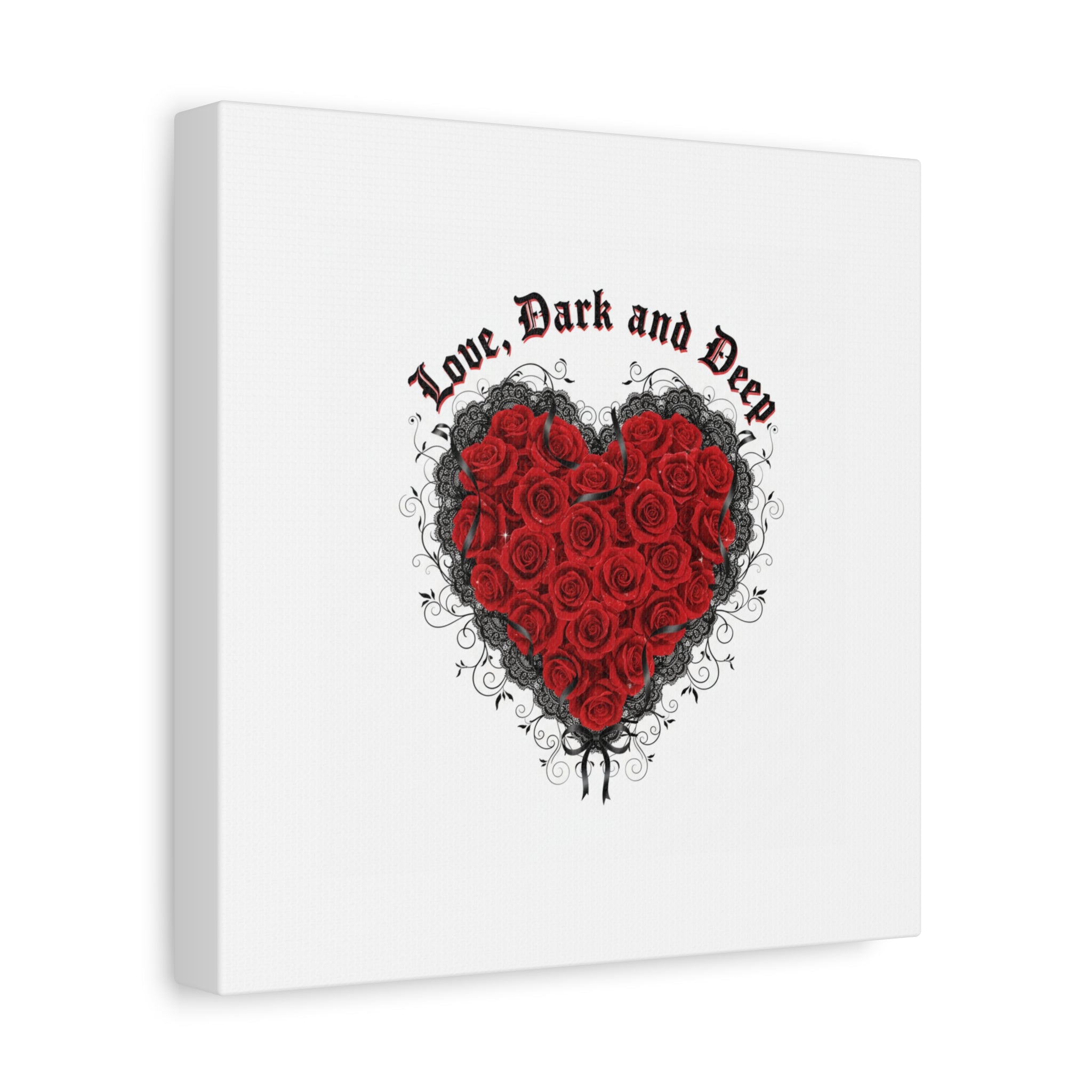 Love Dark and Deep Heart Canvas, Nu Romantic Gothic Romance, 80s Nostalgia
