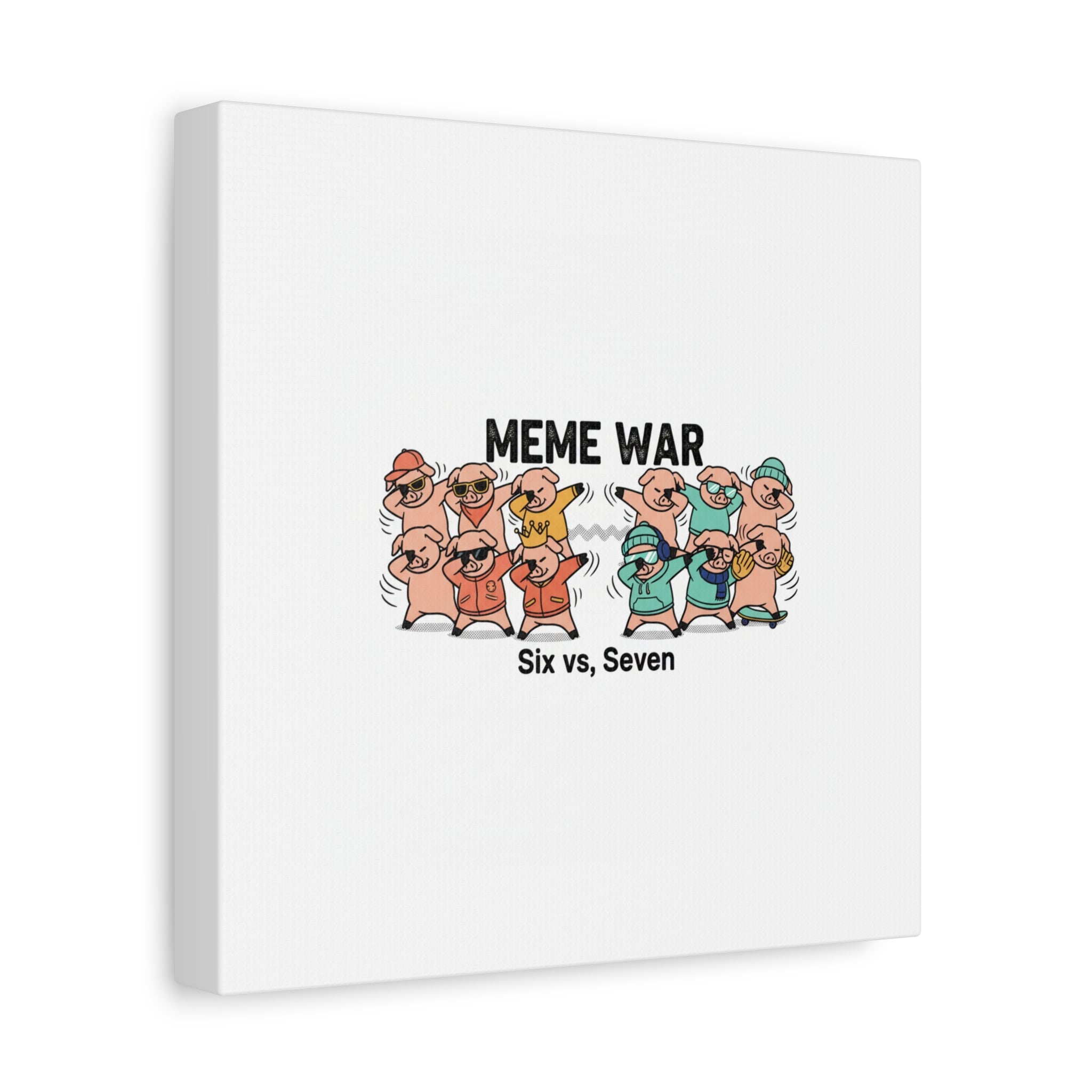 Meme War: Six vs. Seven Canvas Wall Art
