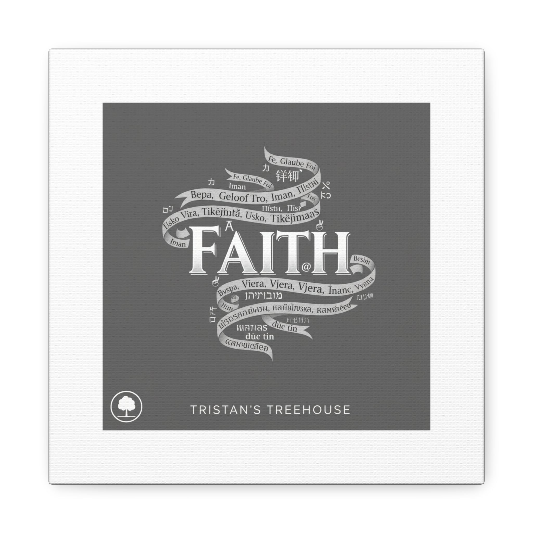 handwritten faith ribbon Canvas | sketch aesthetic, doodle design