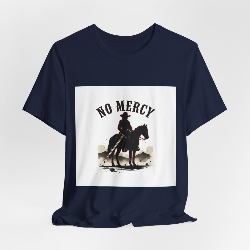 No Mercy Cowboy Skull Tee | Western-Gothic, desert noir design