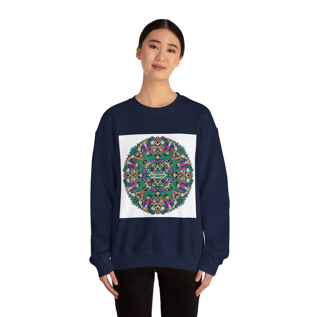 Psychedelic Botanical Mandala Crewneck | Festival Art Sweatshirt