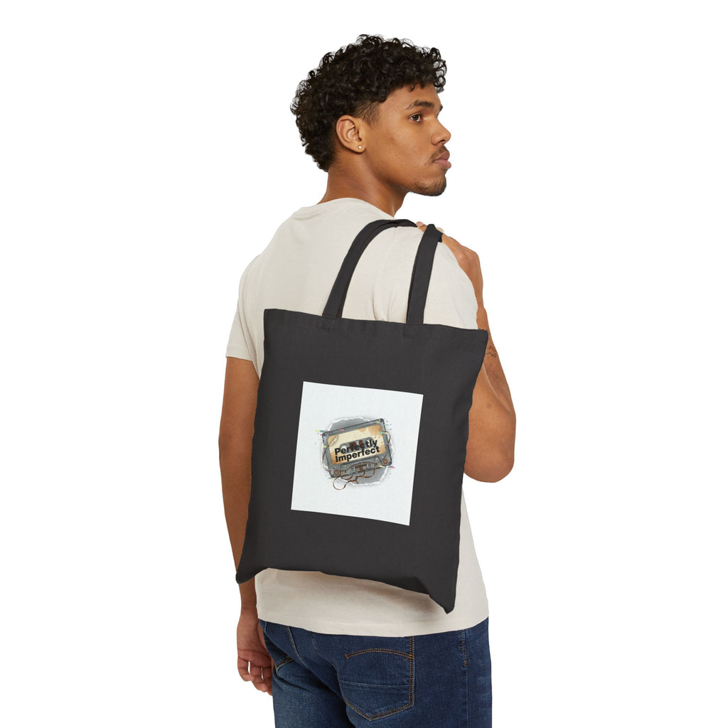 Glitch Tape Graphic Tote | Analog Error retro-tech, VHS static