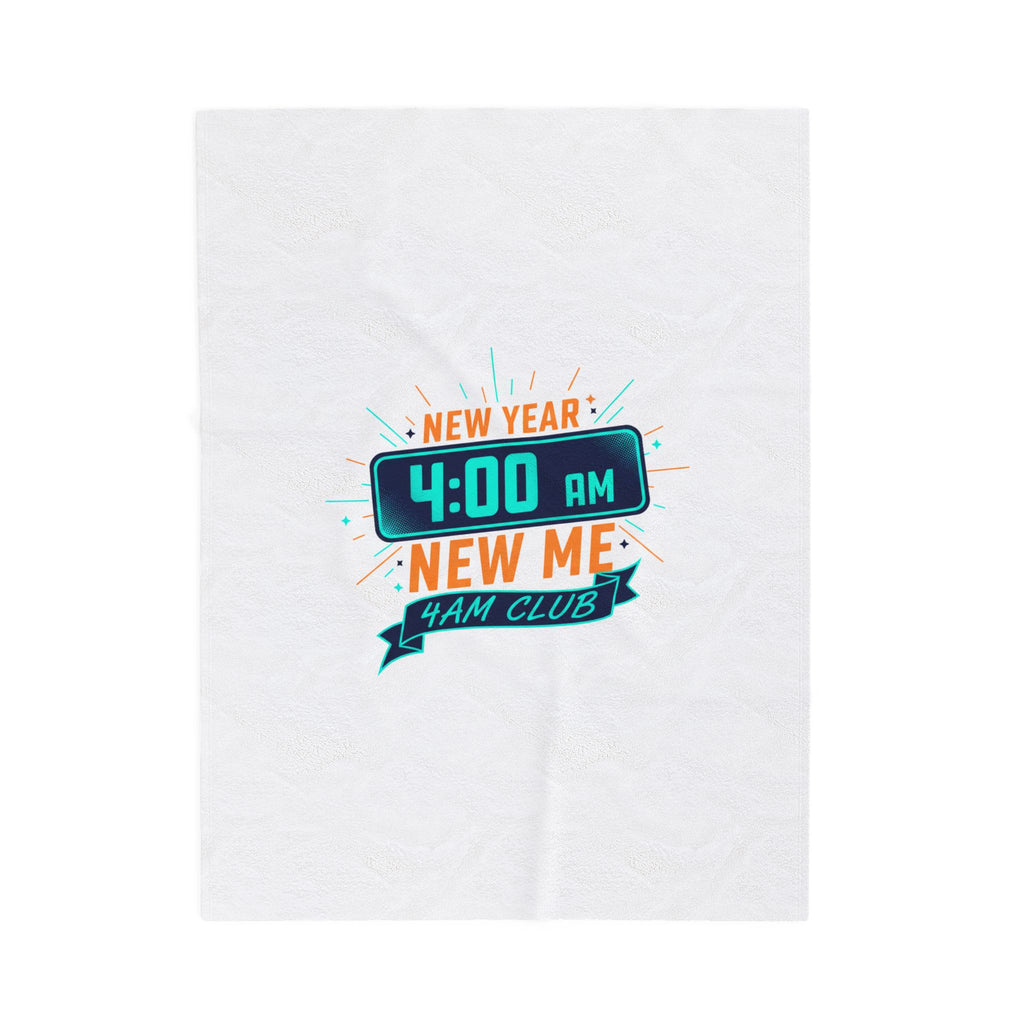 New Year 4:00 AM Club Velveteen Plush Blanket, holiday loungewear, festive novelty