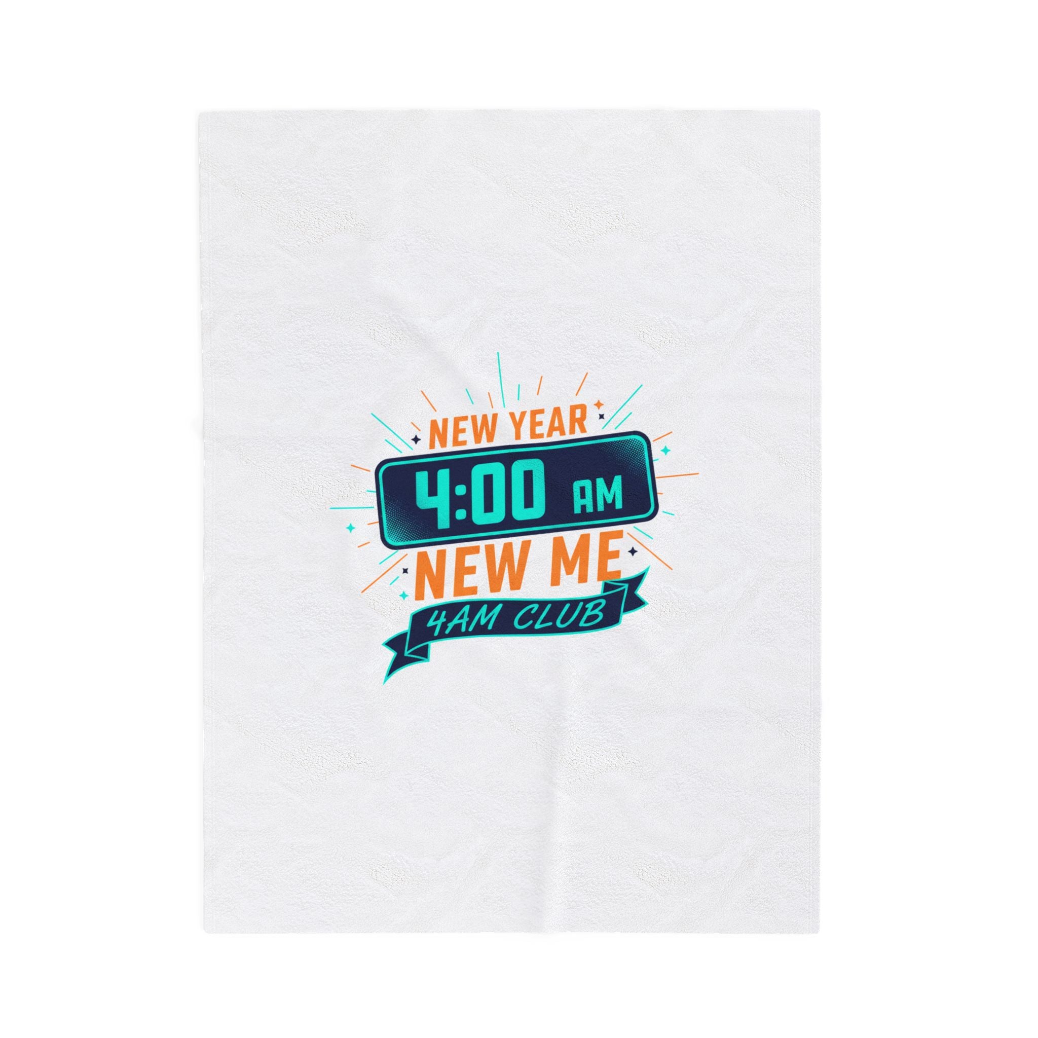 New Year 4:00 AM Club Velveteen Plush Blanket, holiday loungewear, festive novelty