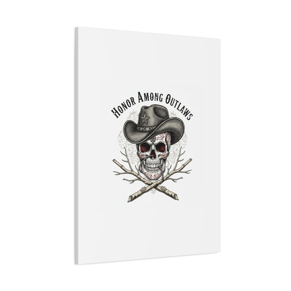 Honor Among Outlaws Canvas | Western Skull Art, Gothic Americana Desert Noir