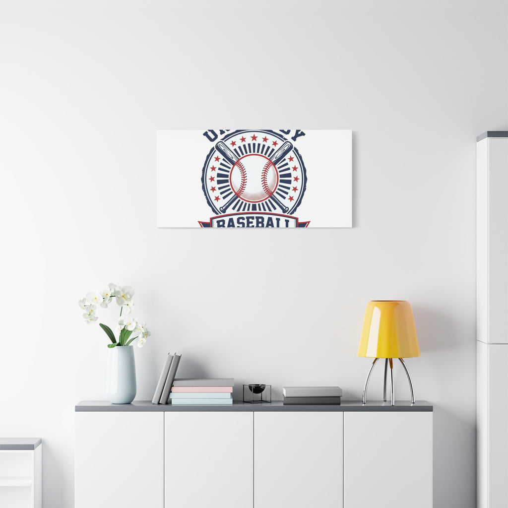 United by Baseball Canvas | Patriotic Baseball Graphic, Red White Blue Wall Art