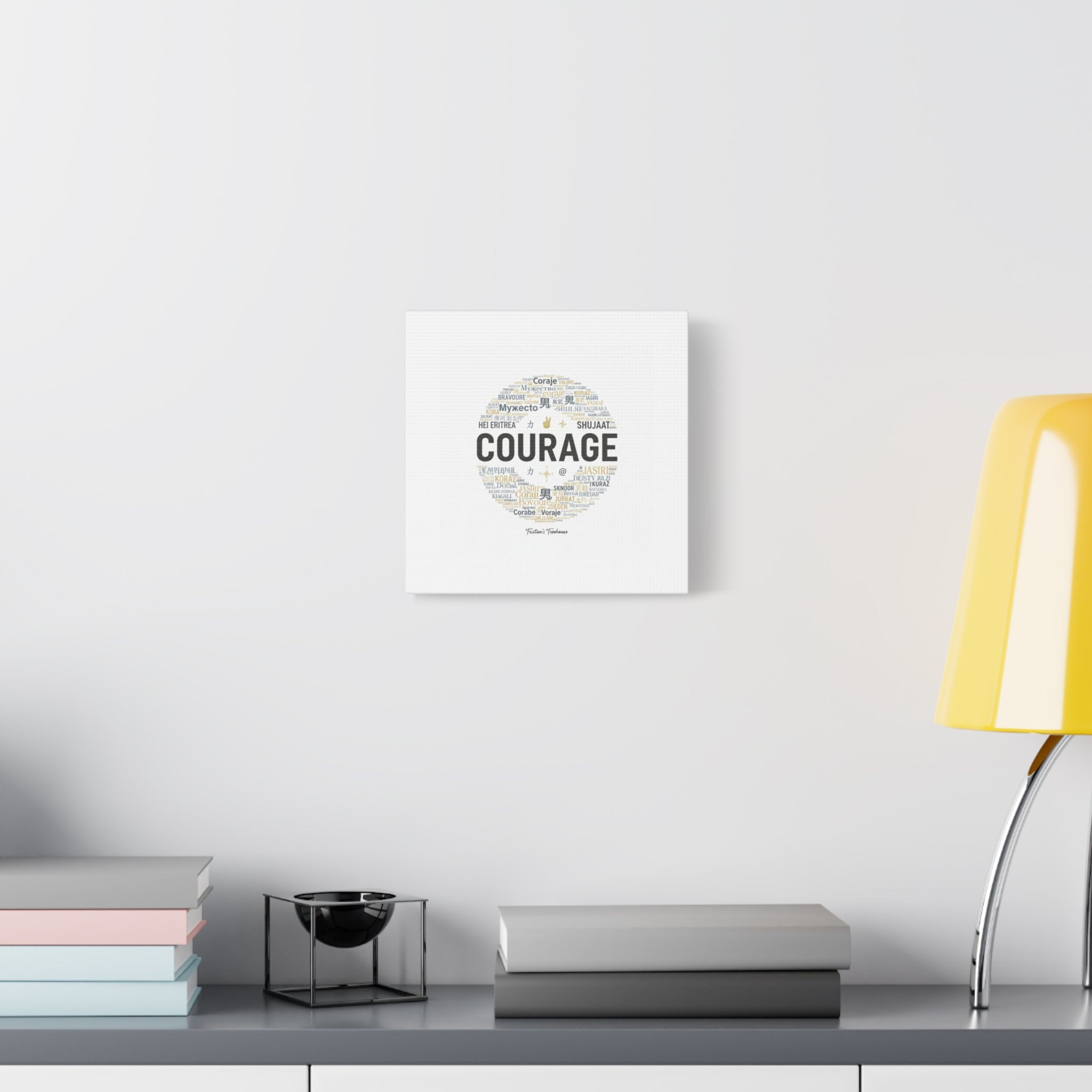 Courage Word Cloud Canvas | Fresh-Start Minimalism art print