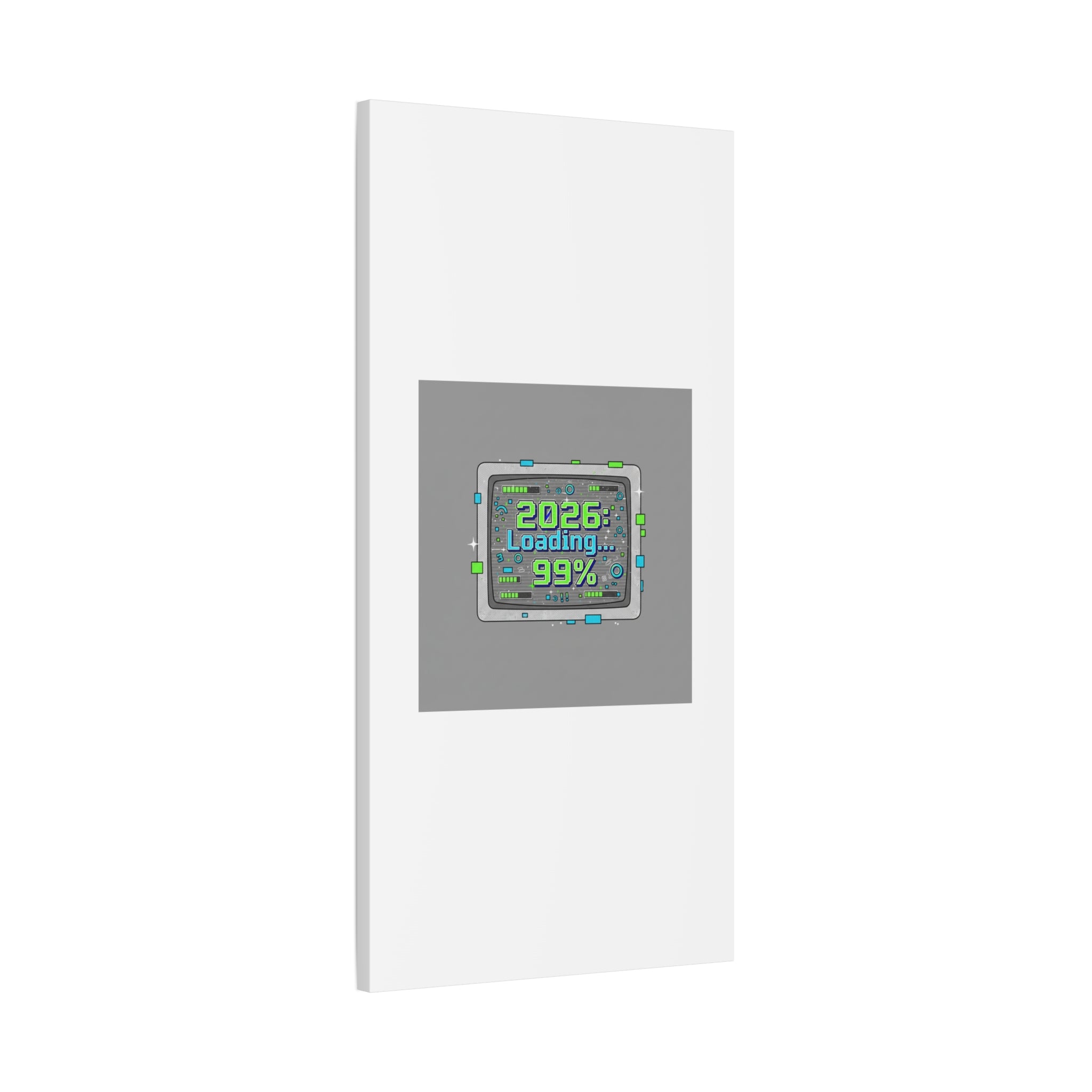 2026 Loading 99% Canvas | NYE countdown, retro system interface