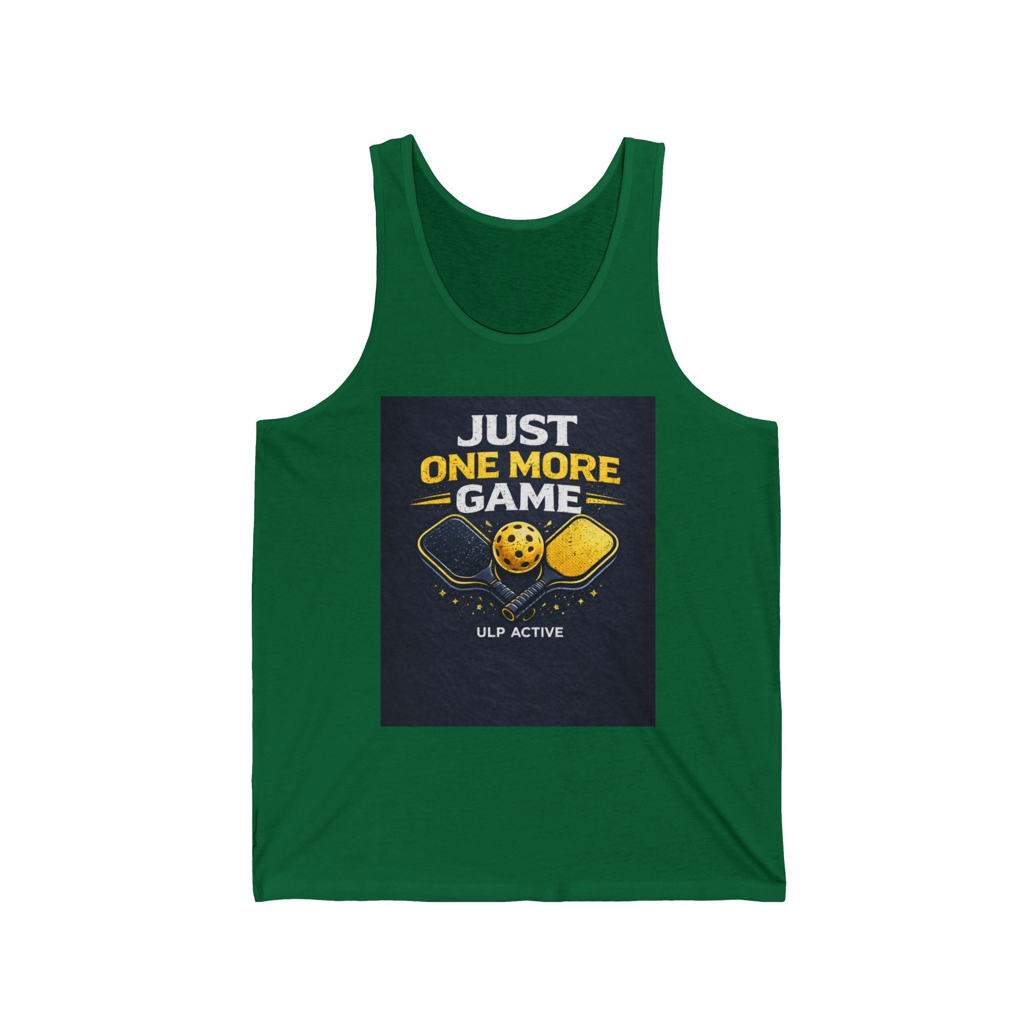 ULP Active Pickleball Tank Top Just One More Game— Play • Connect • Grow Athletic Jersey