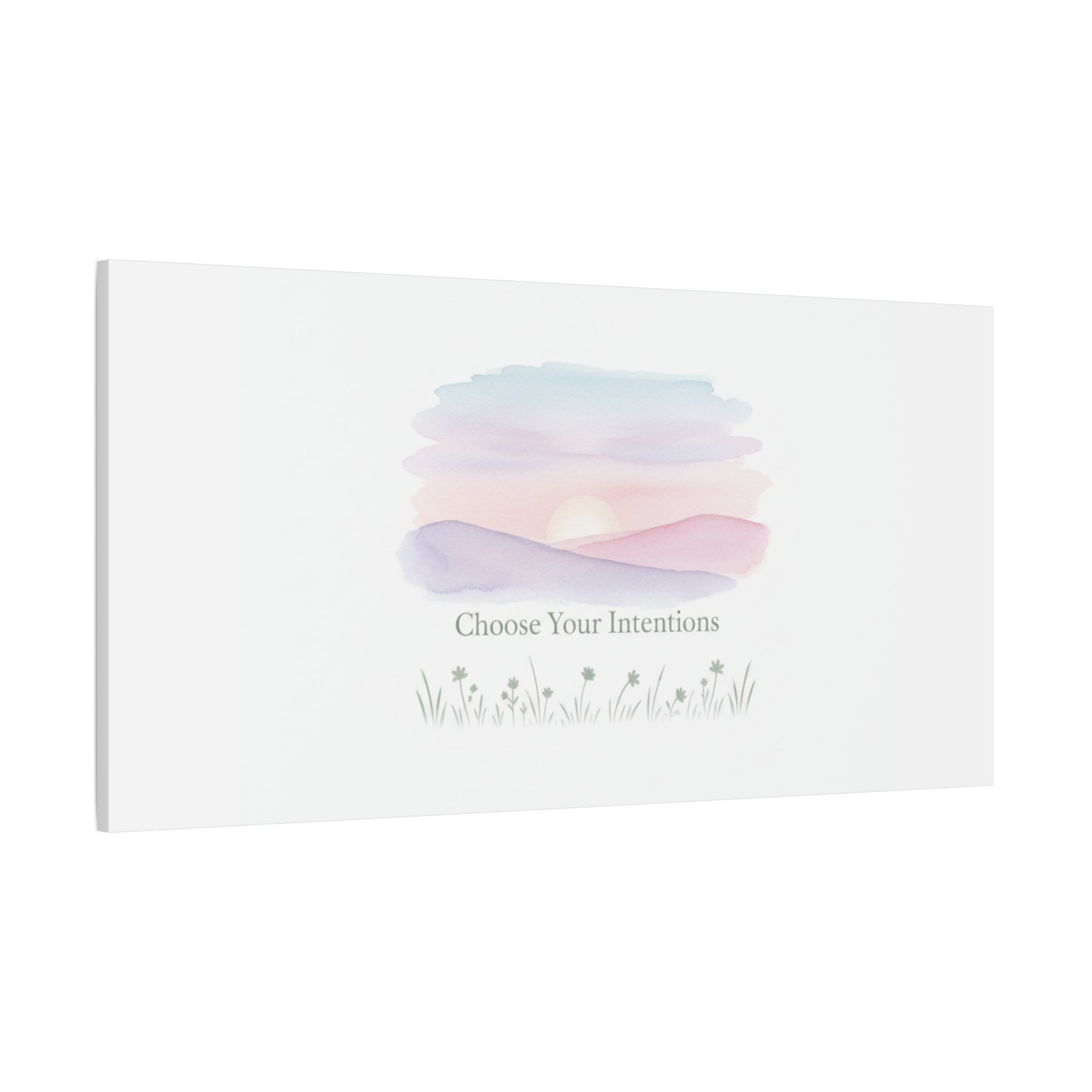Choose Your Intentions Canvas, soft wellness poster, pastel gradient mindfulness art