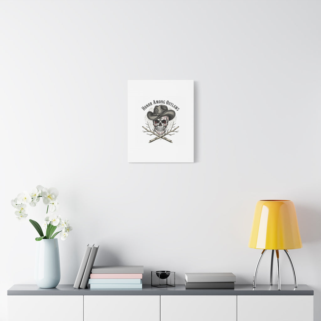 Honor Among Outlaws Canvas | Western Skull Art, Gothic Americana Desert Noir