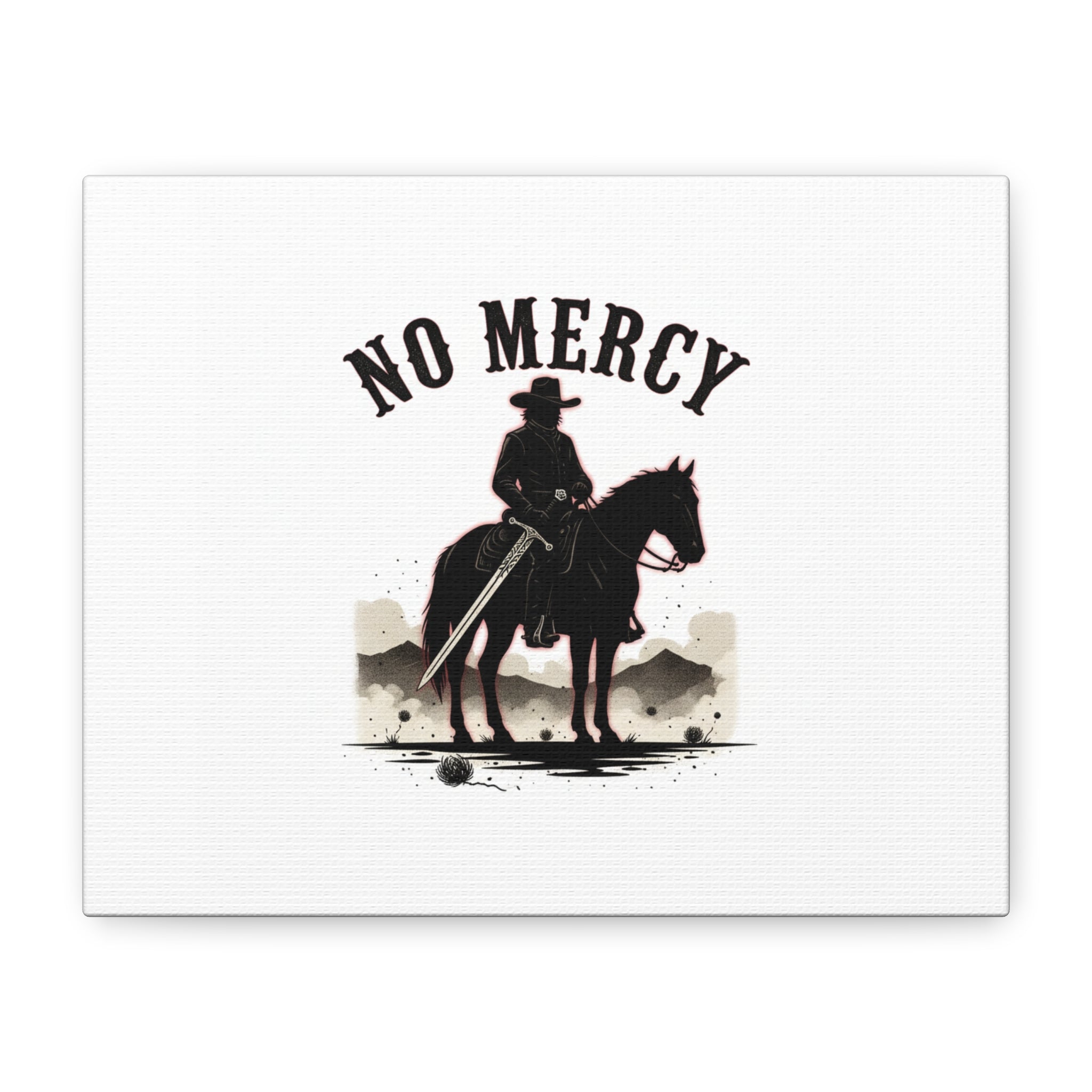 No Mercy Cowboy Skull Canvas | western skull art, gothic Americana