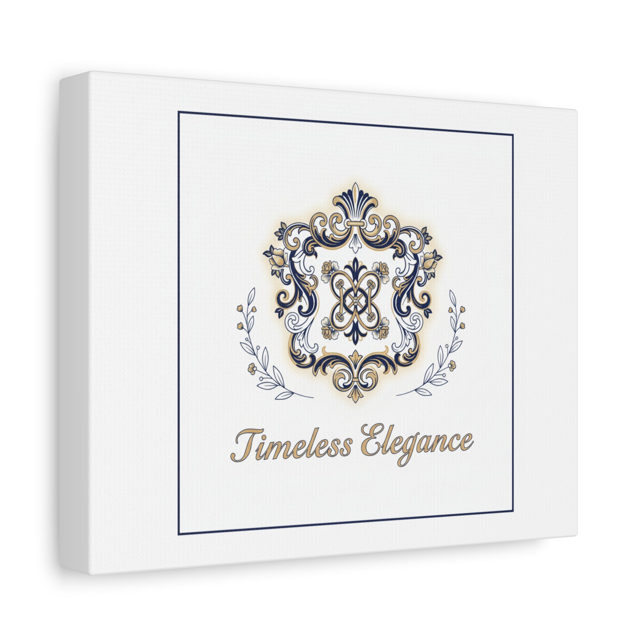 Ornate Brooch Emblem Canvas | Vintage Formalwear Accents, Baroque Print