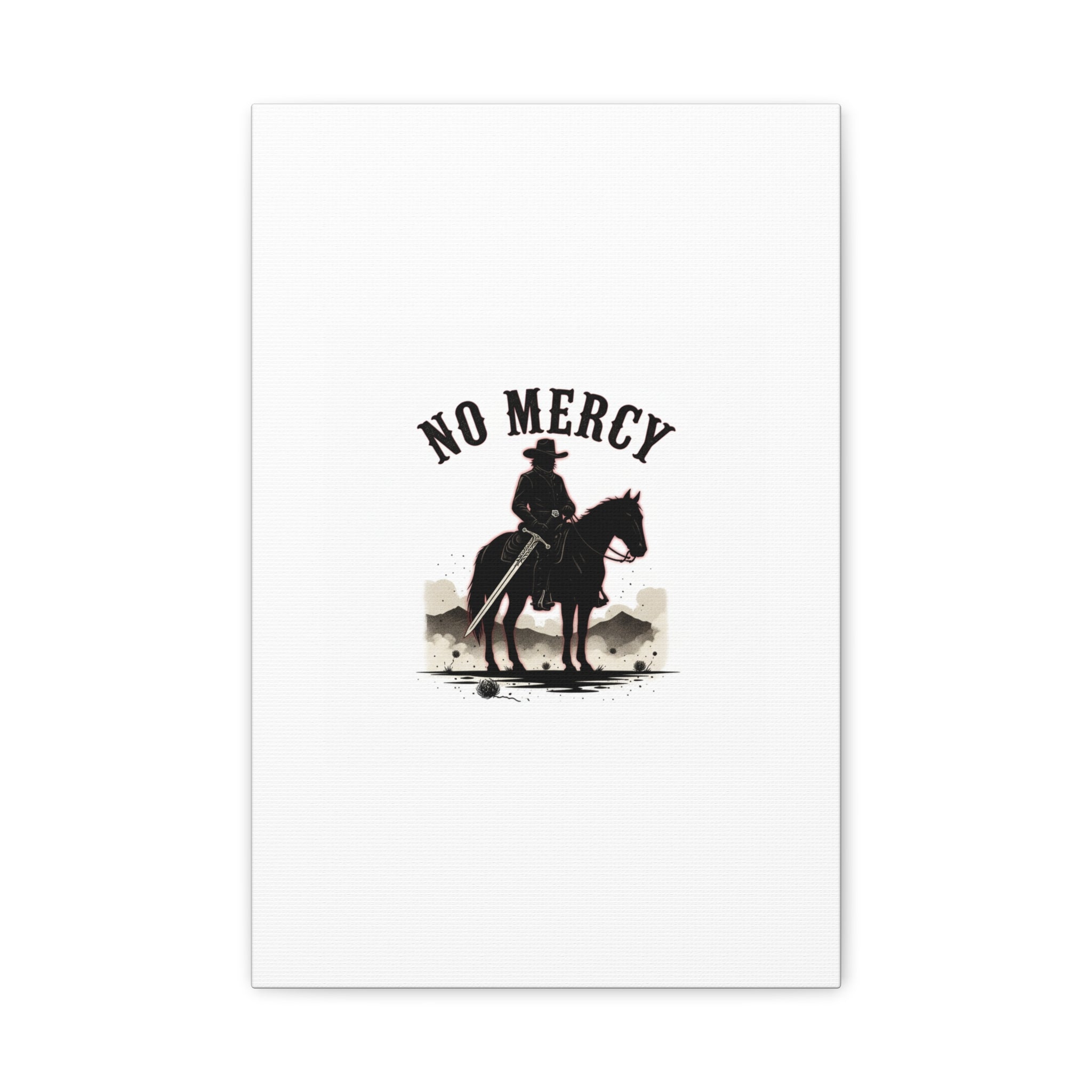 No Mercy Cowboy Skull Canvas | western skull art, gothic Americana