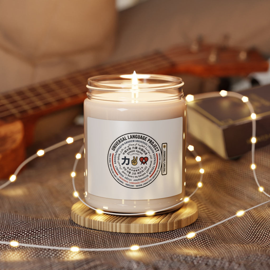 Scented Soy Candle — Universal Language: Love/Joy/Peace Multi-Script 9oz