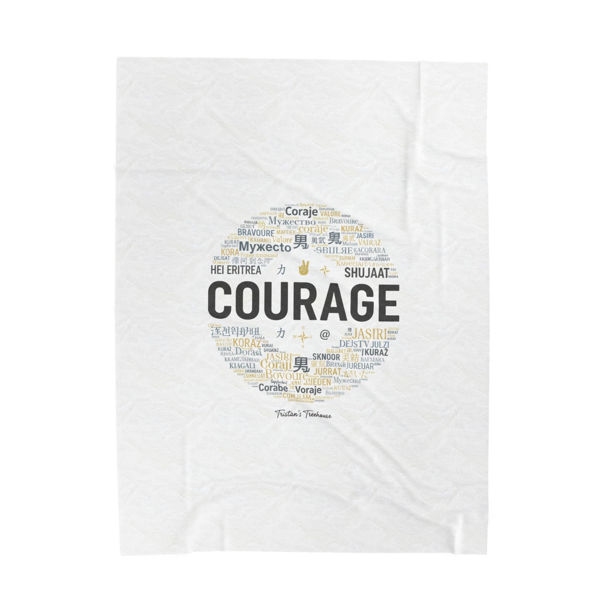 Courage word circle Velveteen Blanket | Fresh-Start minimal blank slate design