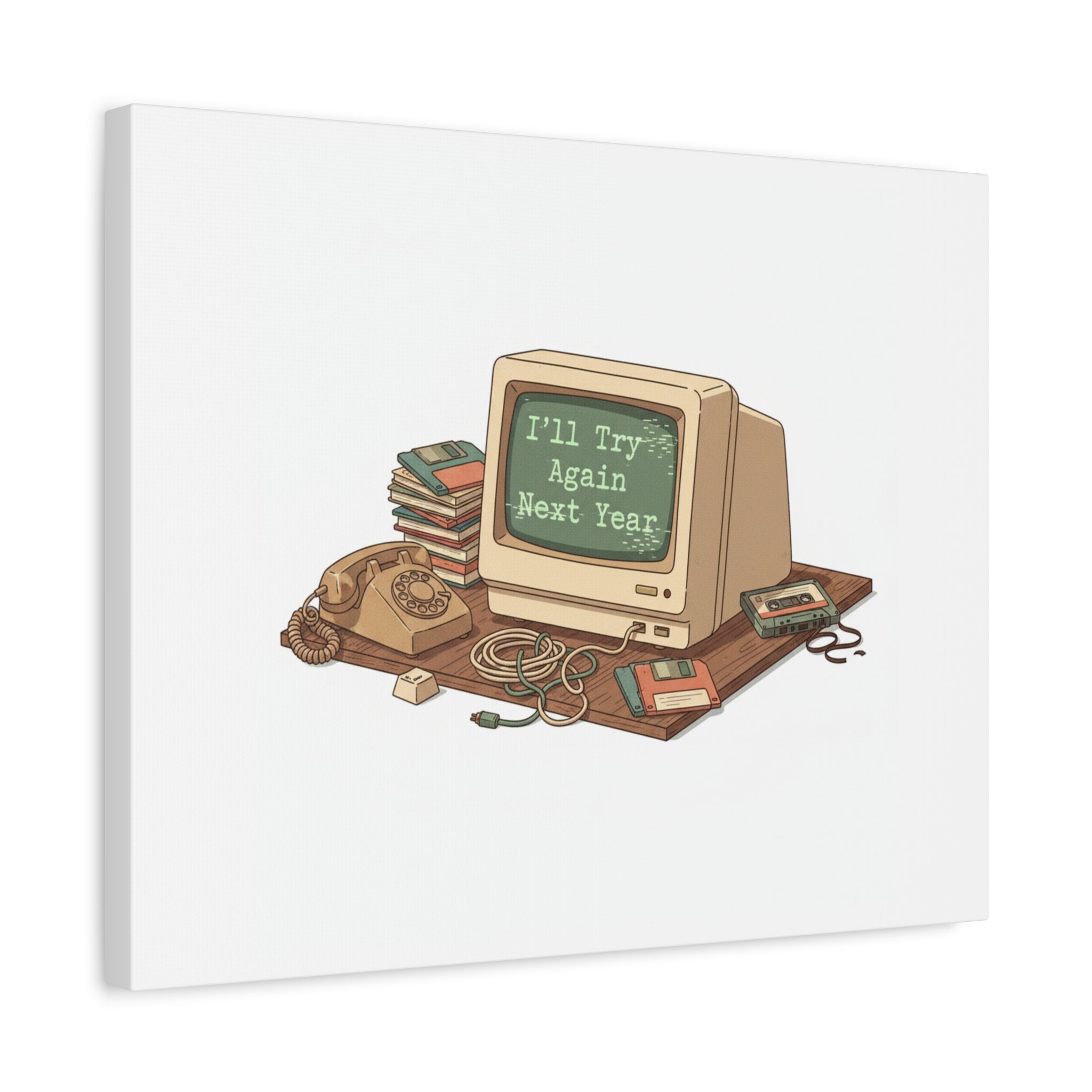 I’ll Try Again Next Year Canvas | Resolution Joke, January Burnout Poster