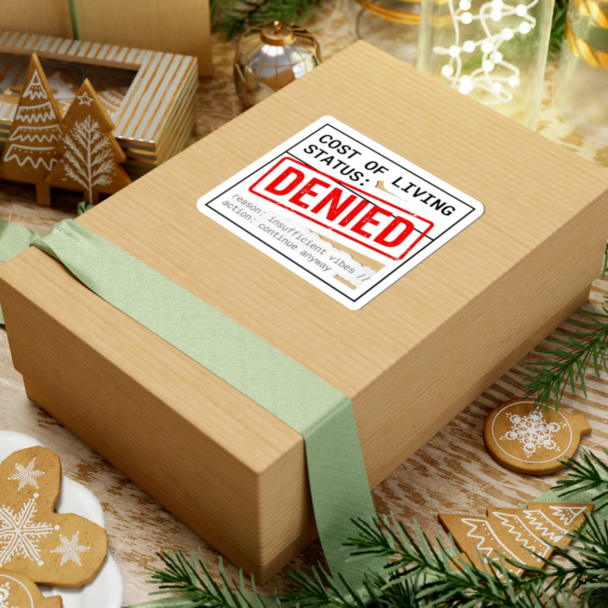 Cost of Living Status: DENIED Sticker | receipt aesthetic, budget humor