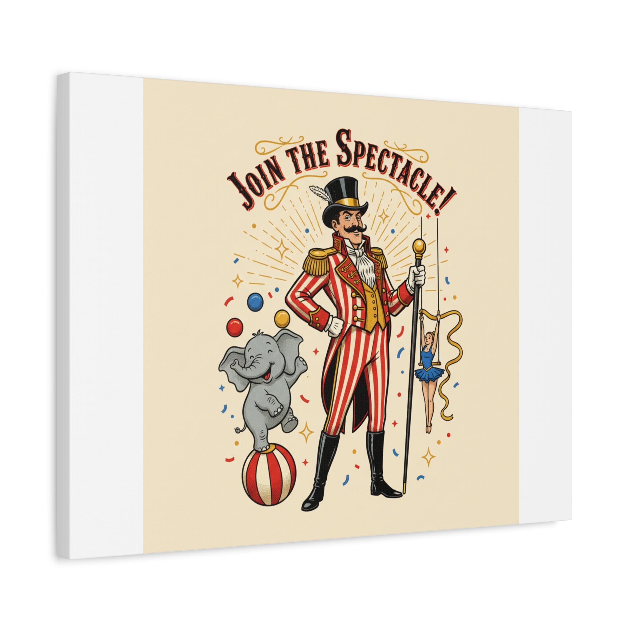 Join the Spectacle Circus Art Print | Matte Canvas, Stretched, Vintage Carnival Design