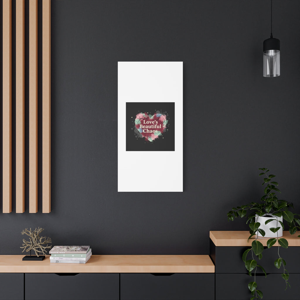 Love's Beautiful Chaos Canvas Print | Soft Grunge Hearts, Distressed Heart Art