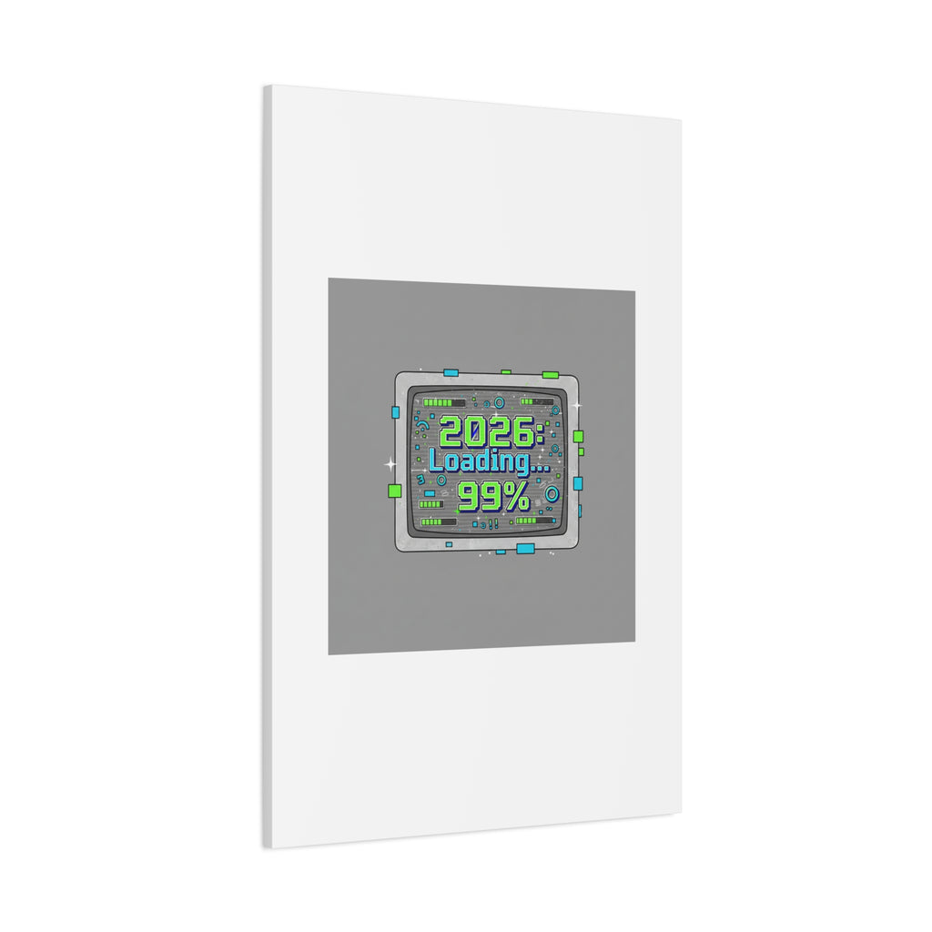 2026 Loading 99% Canvas | NYE countdown, retro system interface
