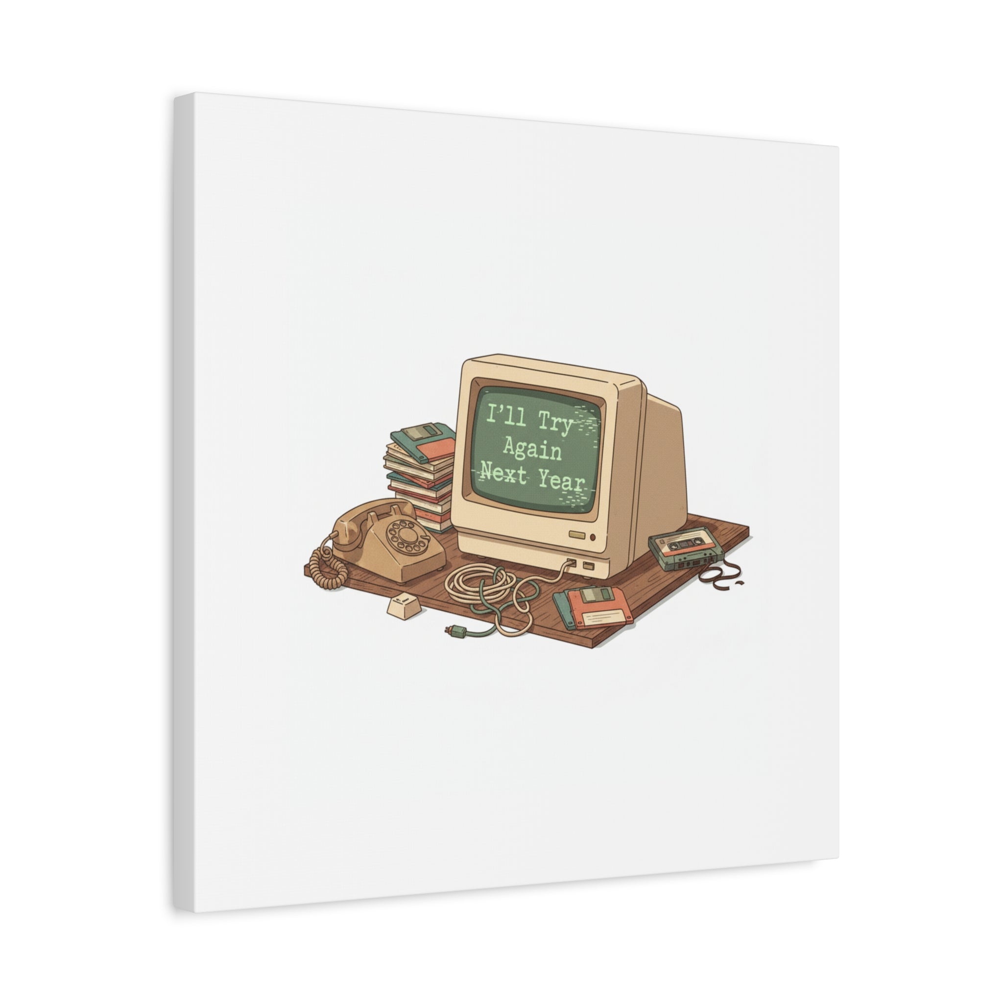 I’ll Try Again Next Year Canvas | Resolution Joke, January Burnout Poster