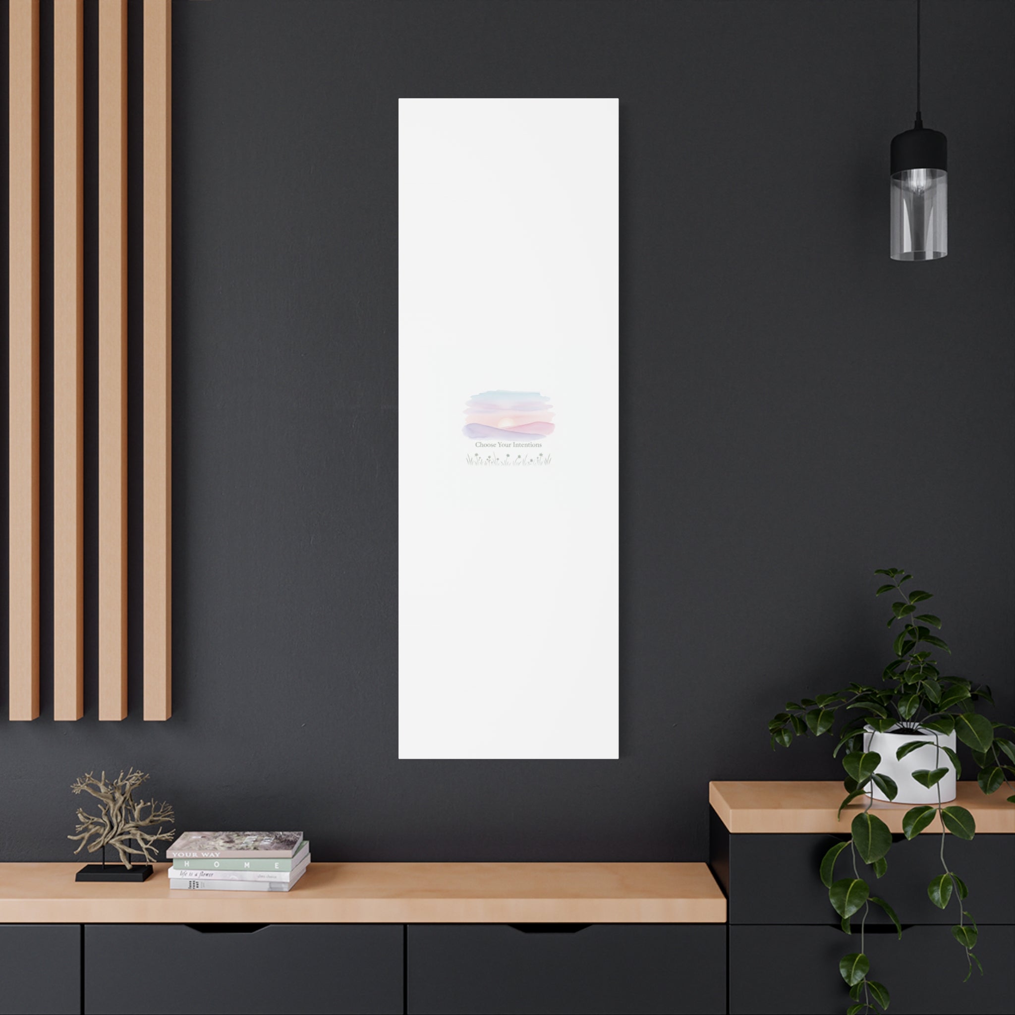 Choose Your Intentions Canvas, soft wellness poster, pastel gradient mindfulness art
