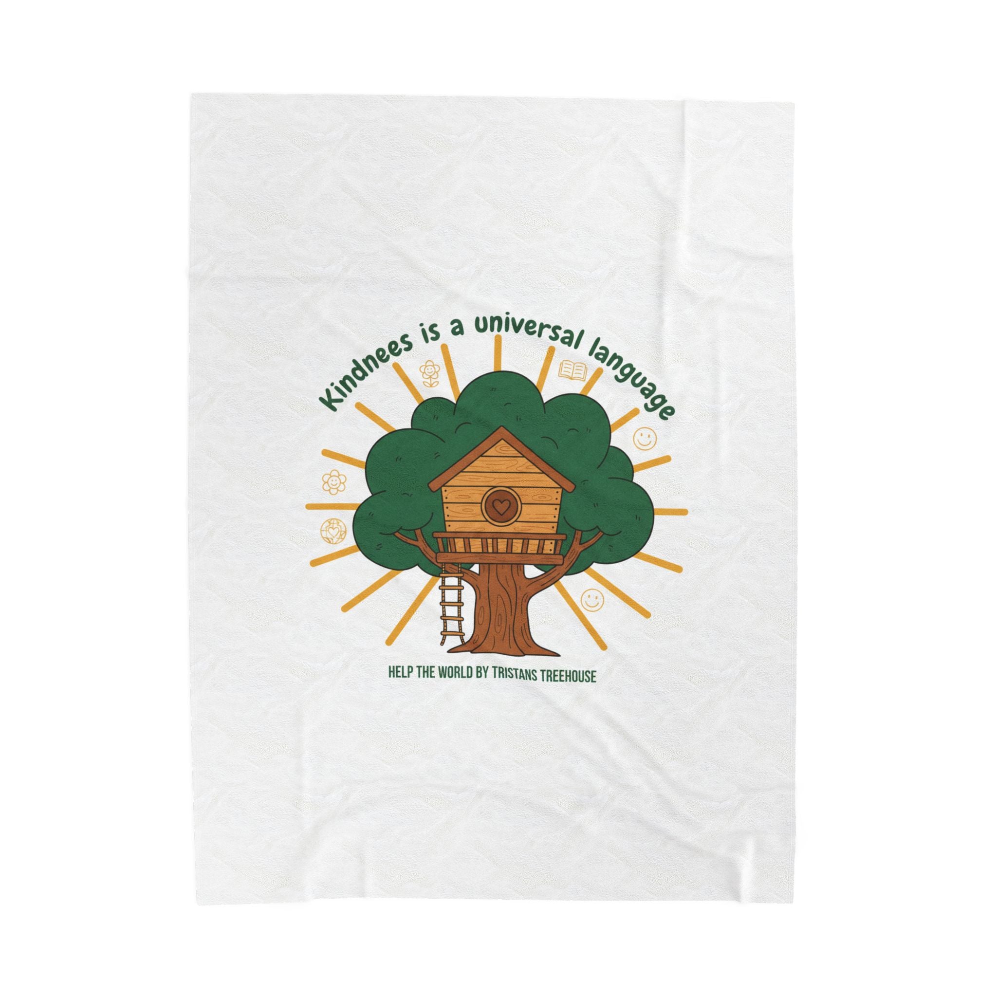 Kindness Is a Universal Language Plush Blanket | eco humor, sustainable living