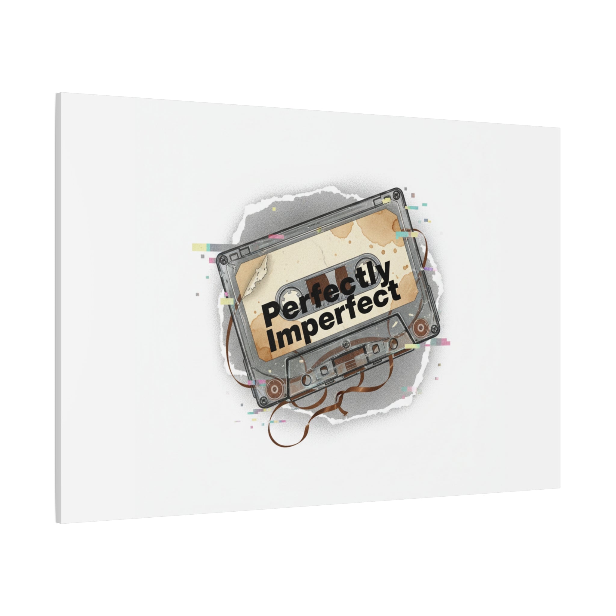 Perfectly Imperfect Cassette, Canvas Print | Analog Error, glitch art static