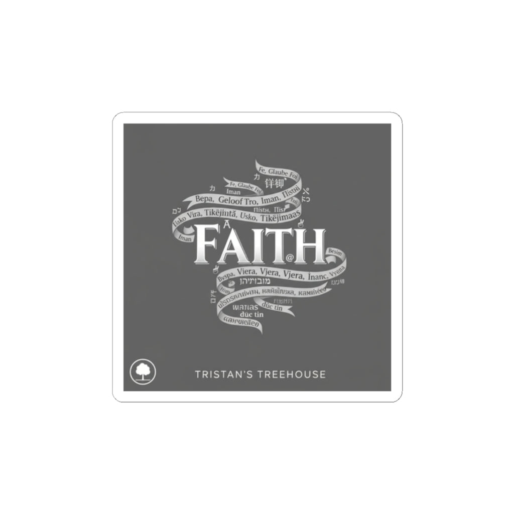 Handwritten 'Faith' Doodle Sticker | Sketch Aesthetic, Monochrome