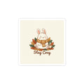 Stay Cozy Bunny Sticker | cozy critter sticker, winter forest art