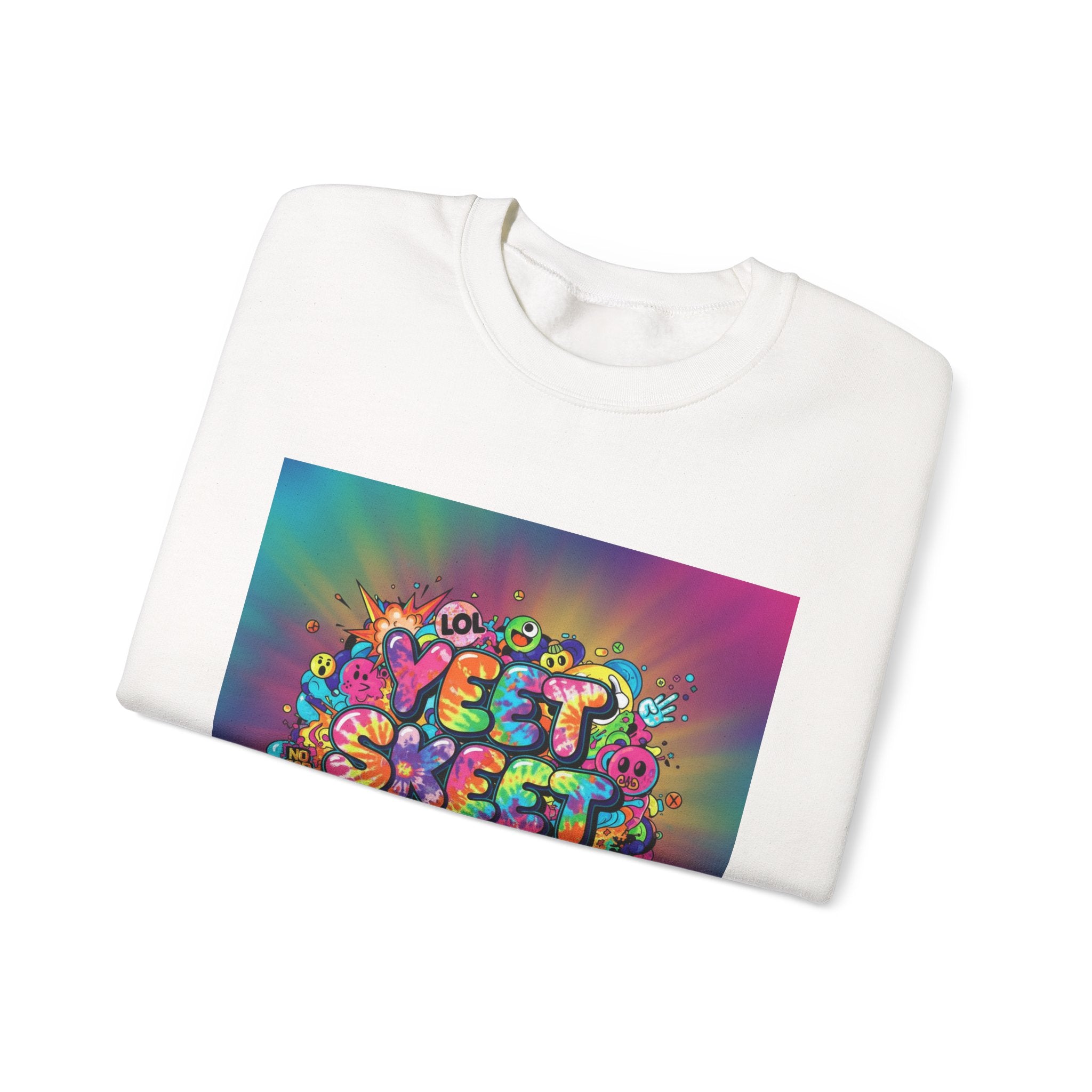 Yeet Sleep Repeat Sweatshirt | meme phrase, glitch graphic
